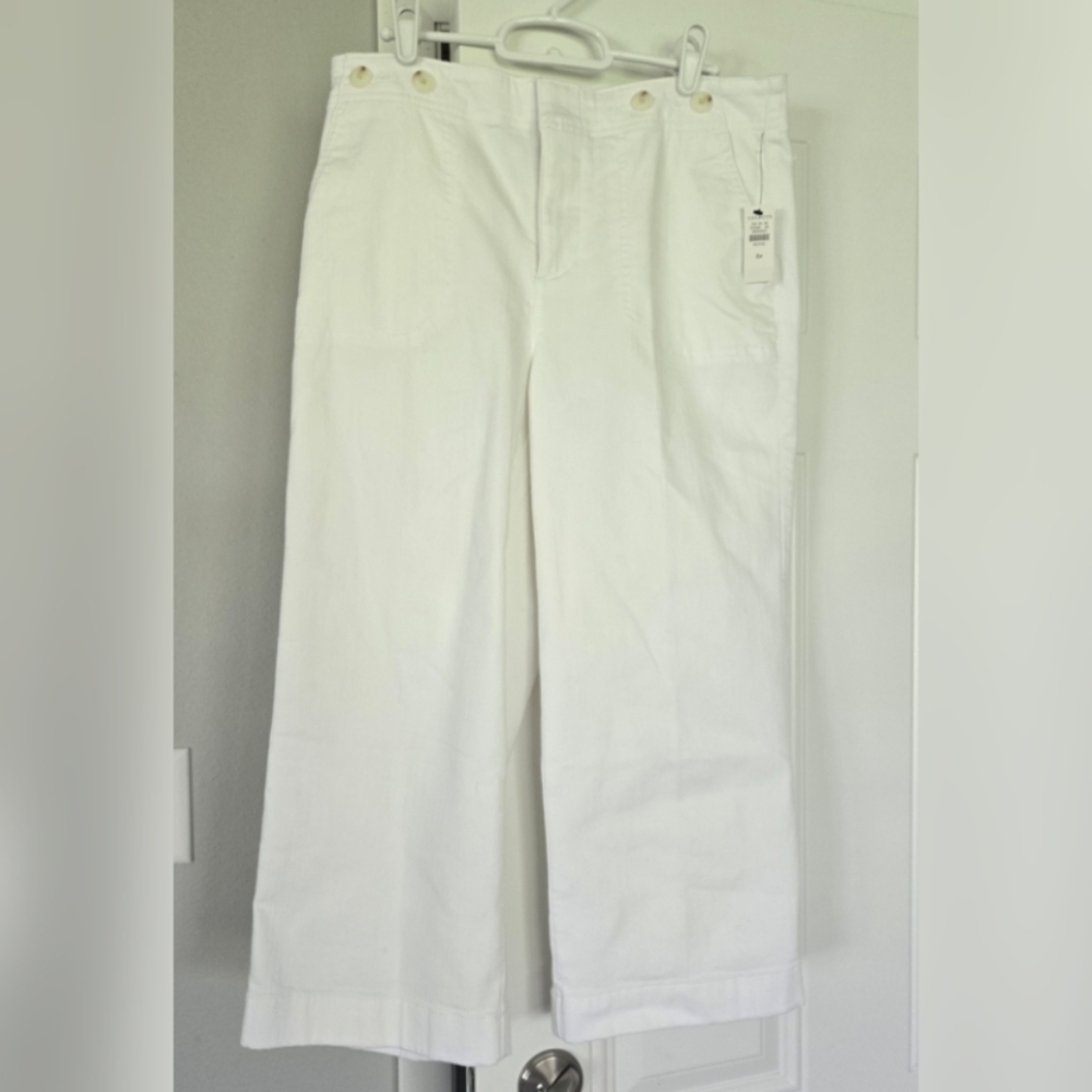 Talbots White Wide Leg Crop Jeans